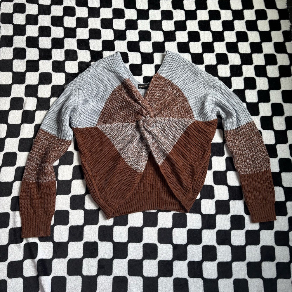 almost famous colorblock Sweater Blue and Brown